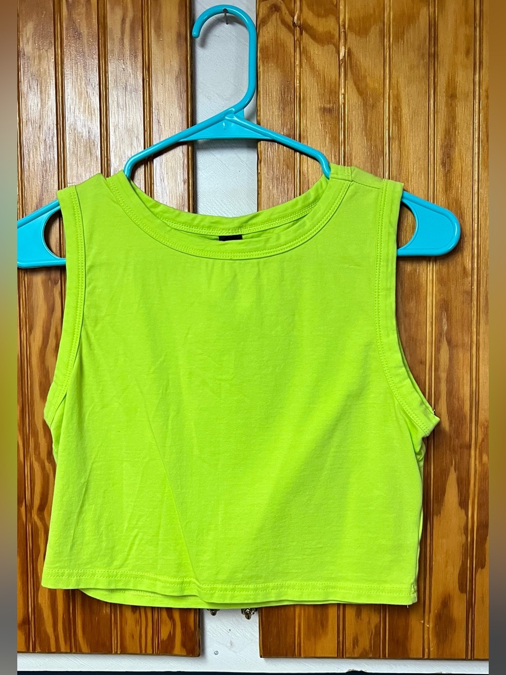 SHEIN Neon Green Womens Sleeveless Crop Top size L